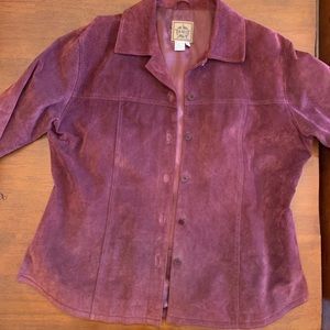 Suede shirt jacket